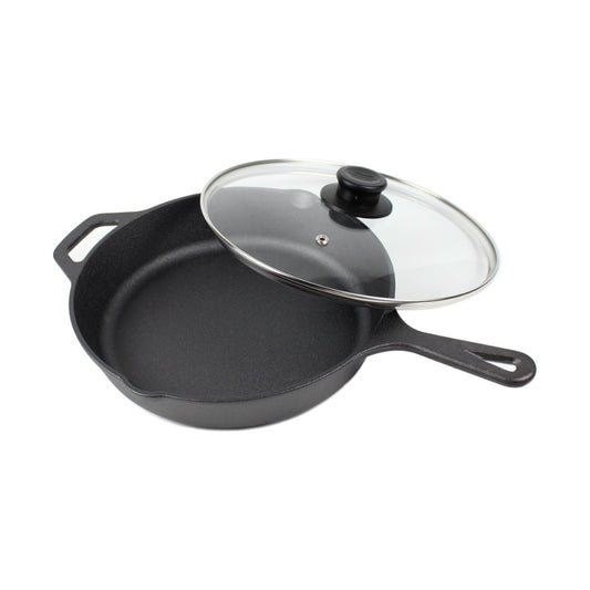Skillet gietijzeren koekenpan- 30 cm inclusief deksel