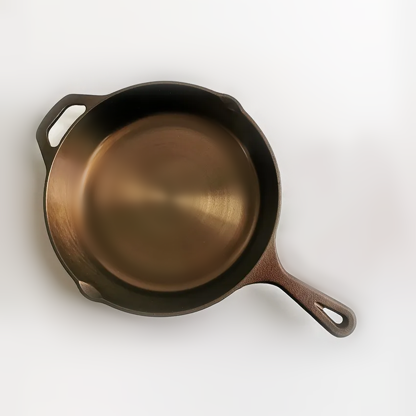 Gepolijste skillet gietijzeren koekenpan 25 & 30 cm- 2 stuks