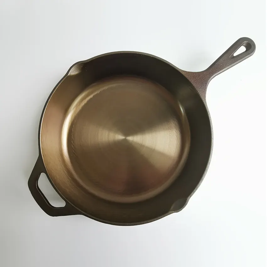 Gepolijste skillet gietijzeren koekenpan 25 & 30 cm- 2 stuks