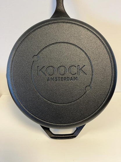 Gepolijste skillet gietijzeren koekenpan 25 & 30 cm- 2 stuks