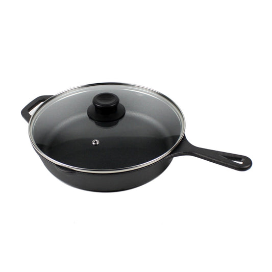 Skillet gietijzeren koekenpan- 30 cm inclusief deksel