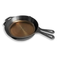 Gepolijste skillet gietijzeren koekenpan 25 & 30 cm- 2 stuks